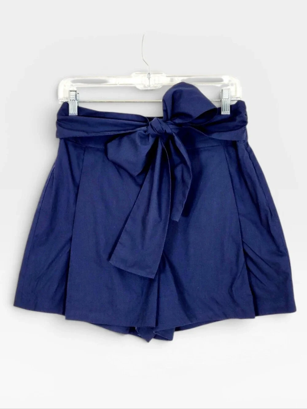 NWT J.CREW Tie Waist Shorts In Cotton Poplin Navy Blue Size 4 New